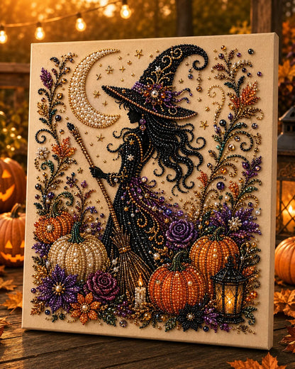 Ceruval - Halloween Pearl Art DIY Kit – Turn Tiny Pearls into Spooky-Cute Magic (Size:7.87in*7.87in)